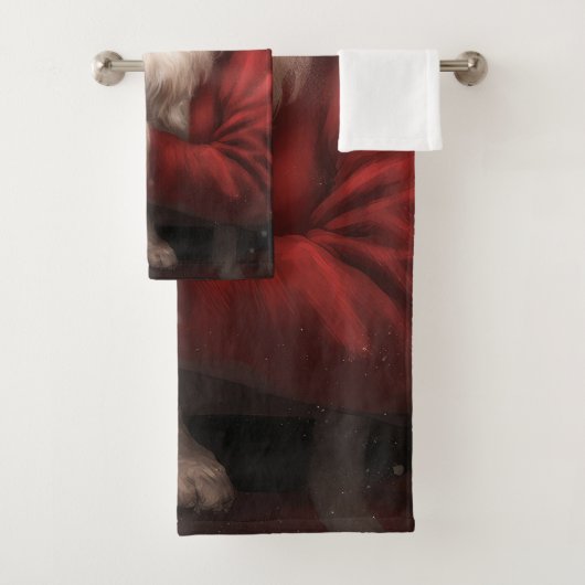 Australian Kelpie mit Weihnachten im Weihnachtsman Badhandtuch Set (Insitu)