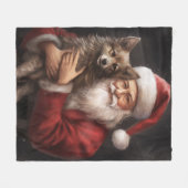 Australian Kelpie mit Weihnachten im Weihnachtsman Fleecedecke (Vorderseite (Horizontal))