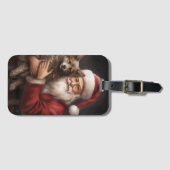 Australian Kelpie mit Weihnachten im Weihnachtsman Gepäckanhänger (Vorderseite (Horizontal))