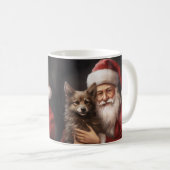Australian Kelpie mit Weihnachten im Weihnachtsman Kaffeetasse (VorderseiteRechts)