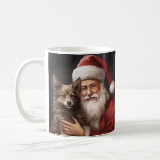 Australian Kelpie mit Weihnachten im Weihnachtsman Kaffeetasse (Links)