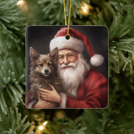 Australian Kelpie mit Weihnachten im Weihnachtsman Keramikornament (Baum)