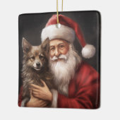 Australian Kelpie mit Weihnachten im Weihnachtsman Keramikornament (Links)