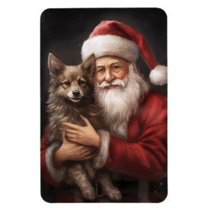 Australian Kelpie mit Weihnachten im Weihnachtsman Magnet