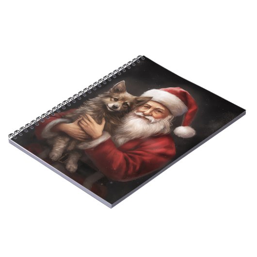 Australian Kelpie mit Weihnachten im Weihnachtsman Notizblock (Linke Seite)