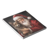 Australian Kelpie mit Weihnachten im Weihnachtsman Notizblock (angewinkelt)