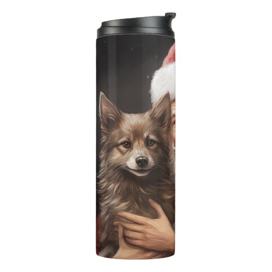 Australian Kelpie mit Weihnachten im Weihnachtsman Thermosbecher (Nach links gedreht)