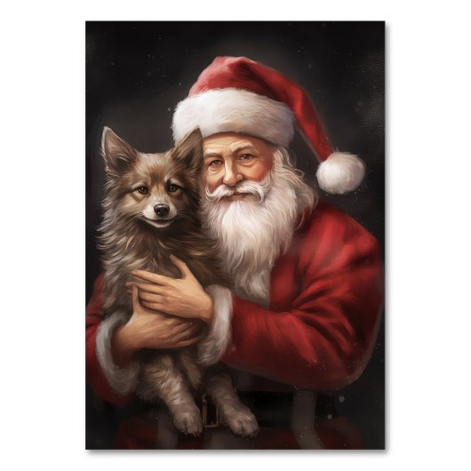 Australian Kelpie mit Weihnachten im Weihnachtsman Tischnummer (Vorderseite)