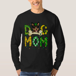 Australian Kelpie Mom Dog Mom Shamrock St Patrick T-Shirt