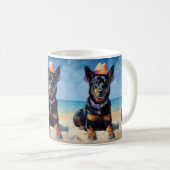 Australian Kelpie on Beach, Hunde liebt Sommergesc Kaffeetasse (VorderseiteRechts)