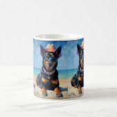 Australian Kelpie on Beach, Hunde liebt Sommergesc Kaffeetasse (Mittel)
