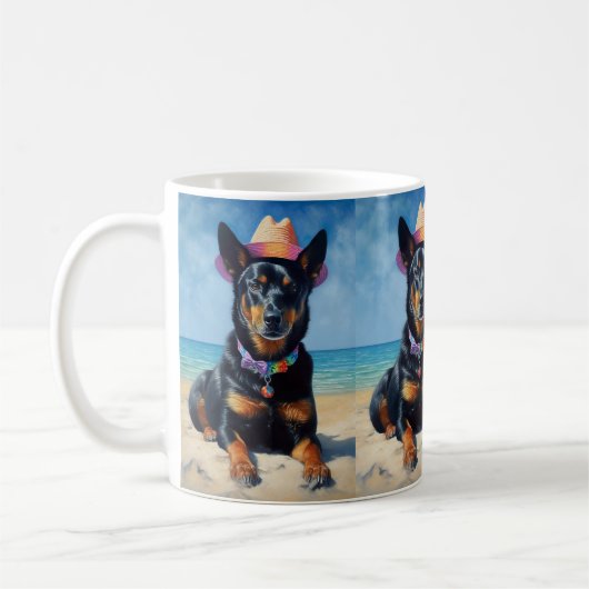 Australian Kelpie on Beach, Hunde liebt Sommergesc Kaffeetasse (Links)