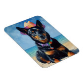 Australian Kelpie on Beach, Hunde liebt Sommergesc Magnet (Rechte Seite)