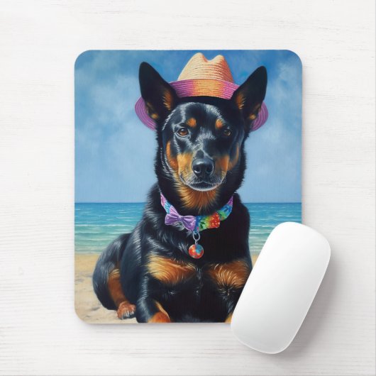 Australian Kelpie on Beach, Hunde liebt Sommergesc Mousepad (Mit Mouse)