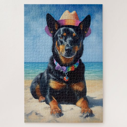 Australian Kelpie on Beach, Hunde liebt Sommergesc Puzzle (Vertikal)