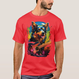 Australian Kelpie Playing Guitar T-Shirt