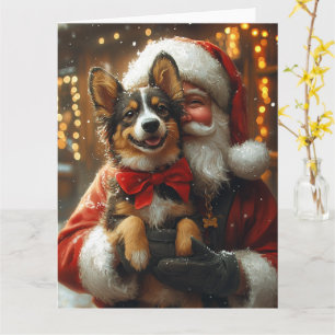 Australian Kelpie Santa Claus Weihnachten Karte