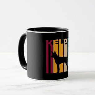 Australian Kelpie Sheepdog Retro Silhouette Stripe Tasse