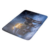 Australian Kelpie Snowy Sleigh Weihnachtsdekor Badematte (Schrägansicht)