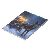 Australian Kelpie Snowy Sleigh Weihnachtsdekor Notizblock (Rotiert)