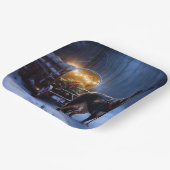 Australian Kelpie Snowy Sleigh Weihnachtsdekor Pappteller (Gewinkelt)