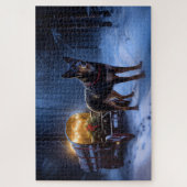 Australian Kelpie Snowy Sleigh Weihnachtsdekor Puzzle (Vertikal)