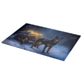 Australian Kelpie Snowy Sleigh Weihnachtsdekor Schneidebrett (Ecke)
