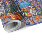 Australian Kelpie Trick-or-Treating Halloween Geschenkpapier (Rolleneckpunkt)