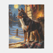 Australian Kelpie With Christmas Lights Holiday Fleecedecke (Vorderseite)