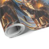 Australian Kelpie With Christmas Lights Holiday Geschenkpapier (Rolleneckpunkt)