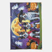 Australian Kelpies Dogs Pumpkin Halloween Funny Geschirrtuch (Vertikal)