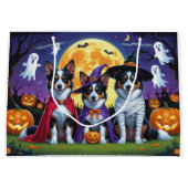 Australian Kelpies Dogs Pumpkin Halloween Funny Große Geschenktüte (Vorderseite)