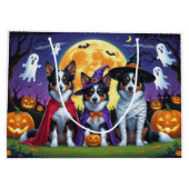 Australian Kelpies Dogs Pumpkin Halloween Funny Große Geschenktüte (Rückseite)