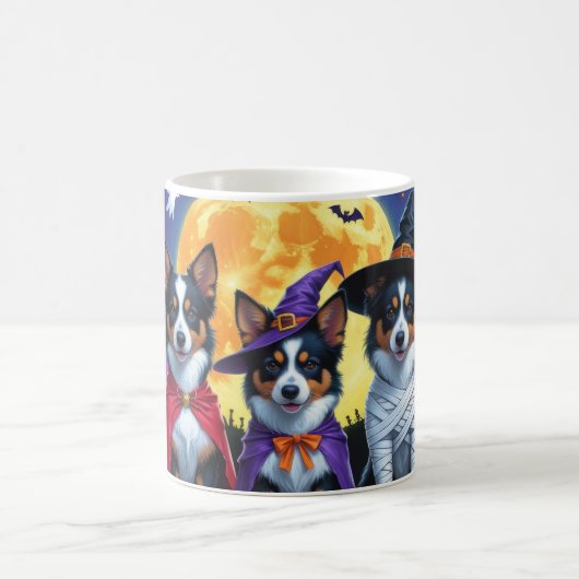 Australian Kelpies Dogs Pumpkin Halloween Funny Kaffeetasse (Mittel)