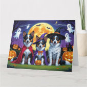 Australian Kelpies Dogs Pumpkin Halloween Funny Karte (Vorderseite)