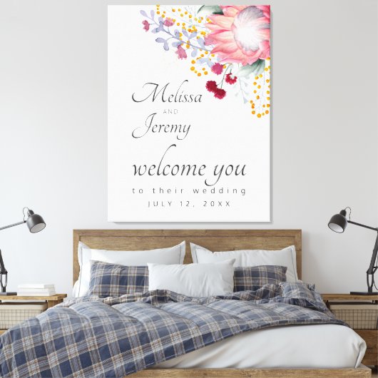 Australian King Protea Wedding Welcome Leinwand Pr (Insitu (Schlafzimmer))