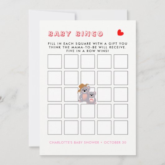 Australian Koala Bear Niedlich Graphic Einladung (Vorderseite)