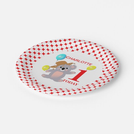 Australian Koala Bear Niedlich Graphic Pappteller (Schrägansicht)