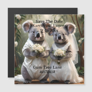 Australian Koala Bear White Wedding, Magnetkarte