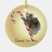 Australian Koala Christmas Candy Cane Keramik Ornament (Vorne)