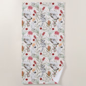 Australian Koala Cockatoos Proteas Naturemuster Strandtuch (Vorderseite)