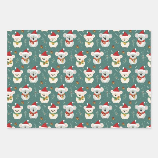 Australian Koala Weihnachten Geschenkpapier Set (Vorderseite 3)