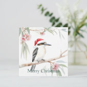 Australian Kookaburra Weihnachtsmannmütze Frohe We Feiertagskarte (Stehend Vorderseite)