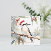 Australian Kookaburra Weihnachtsmannmütze Frohe We Feiertagskarte (Stehend Vorderseite)