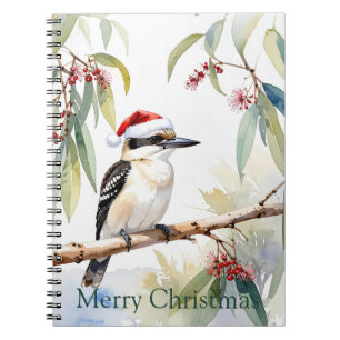 Australian Kookaburra Weihnachtsmannmütze Frohe We Notizblock