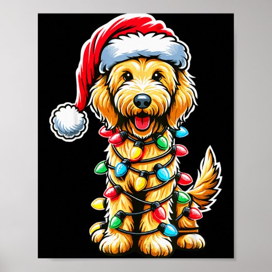 Australian Labradoodle Christmas Tree Xmas Santa L Poster (Vorne)