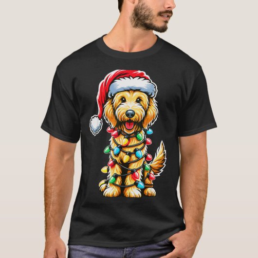 Australian Labradoodle Christmas Tree Xmas Santa L T-Shirt (Vorderseite)