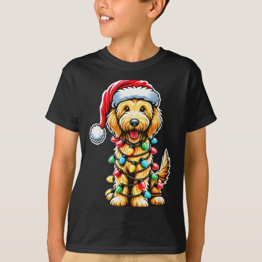 Australian Labradoodle Christmas Tree Xmas Santa L T-Shirt (Vorderseite)