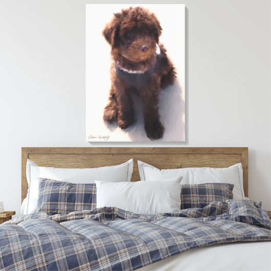 AUSTRALIAN LABRADOODLE PUPPY LEINWANDDRUCK (Insitu (Schlafzimmer))