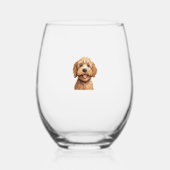 Australian Labradoodle Weinglas Ohne Stiel (Vorderseite)